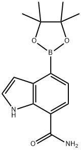 1H-Indole-7-carboxaMide, 4-(4,4,5,5-tetraMethyl-1,3,2-dioxaborolan-2-yl)- Structure