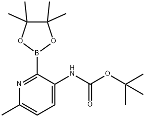 Сложный эфир пинакола Boc-3-AMino-6-метилпиридин-2-борной кислоты структура