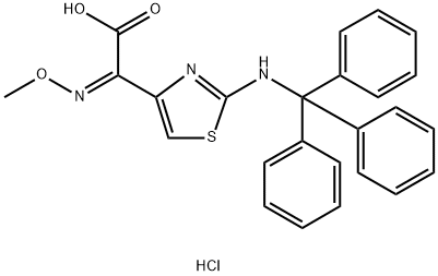 (Z)(METHOXYIMINO)[2(TRITYLAMINO)THIAZOL- 4-YL]ACET.AC.MONOHCL,131004-28-9,结构式