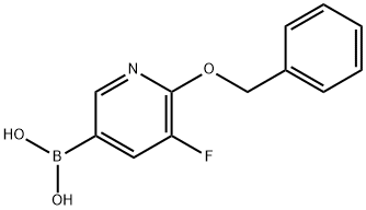 (6-(ベンジルオキシ)-5-フルオロピリジン-3-イル)ボロン酸 化学構造式
