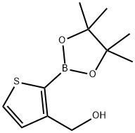 (2-(4,4,5,5-四甲基-1,3,2-二氧杂硼烷-2-基)噻吩-3-基)甲醇 结构式