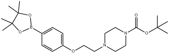 4-(2-(4-频哪醇硼酸酯苯氧基)乙基)哌嗪-1-甲酸叔丁酯,1310404-00-2,结构式