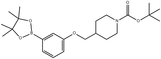 3-(N-BOC-ピペリジン-4-イルメトキシ)フェニルボロン酸 化学構造式