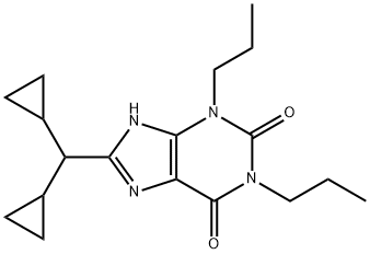 8-(dicyclopropylmethyl)-1,3-dipropylxanthine Struktur