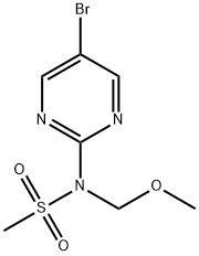 N-(5-ブロモピリミジン-2-イル)-N-(メトキシメチル)メタンスルホンアミド 化学構造式