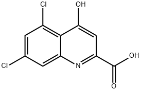4-ヒドロキシ-5,7-ジクロロ-2-キノリンカルボン酸 化学構造式