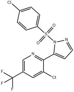 3-Chloro-2-[2-(4-chloro-benzenesulfonyl)-2H-pyrazol-3-yl]-5-trifluoromethyl-pyridine Structure