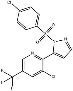 3-Chloro-2-[2-(4-chloro-benzenesulfonyl)-2H-pyrazol-3-yl]-5-trifluoromethyl-pyridine,1311277-99-2,结构式