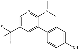 4-(2-Dimethylamino-5-trifluoromethyl-pyridin-3-yl)-phenol,1311278-20-2,结构式