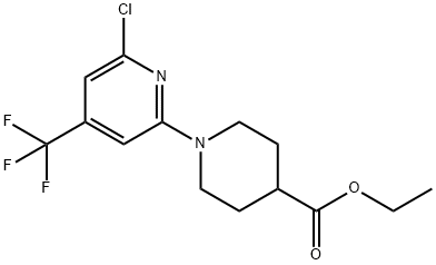 Ethyl 1-[6-chloro-4-(trifluoromethyl)-2-pyridyl]piperidine-4-carboxylate,1311279-23-8,结构式