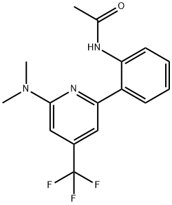 N-[2-(6-Dimethylamino-4-trifluoromethyl-pyridin-2-yl)-phenyl]-acetamide Struktur