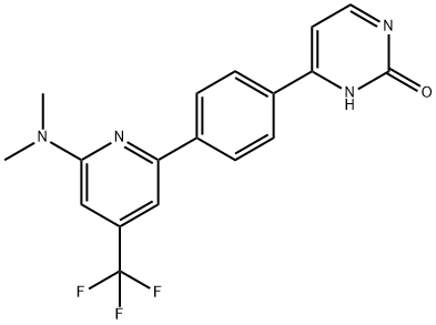 4-[4-(6-Dimethylamino-4-trifluoromethyl-pyridin-2-yl)-phenyl]-pyrimidin-2-ol 结构式