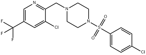 1-(4-Chloro-benzenesulfonyl)-4-(3-chloro-5-trifluoromethyl-pyridin-2-ylmethyl)-piperazine 结构式