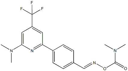 O-Dimethylaminocarbonyl-4-(6-dimethylamino-4-trifluoromethylpyridin-2-yl)benzaldehyde oxime 化学構造式