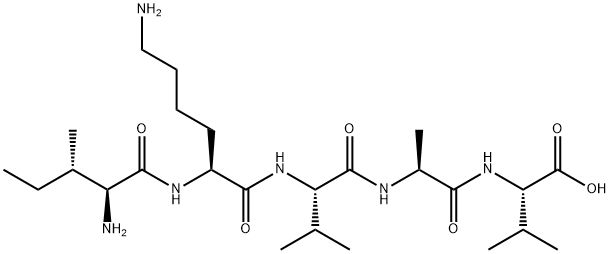 L-异亮氨酰-L-赖氨酰-L-缬氨酰-L-丙氨酰-L-缬氨酸, 131167-89-0, 结构式
