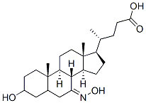 3-hydroxy-7-(hydroxyimino)cholanic acid Struktur
