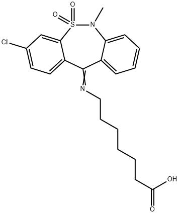 131206-48-9 7-[(3-クロロ-6-メチル-5,5-ジオキシドジベンゾ[C,F][1,2]チアゼピン-11(6H)-イリデン)アミノ]ヘプタン酸