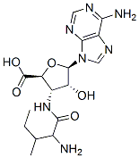 3-((2-Amino-3-methyl-1-oxopentyl)amino)-1-(6-amino-9H-purin-9-yl)-1,3-dideoxy- beta-D-ribofuranuronic acid Struktur