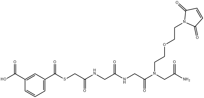 N-(5-maleimido-3-oxapentyl)(2-(3-carboxybenzoyl)thio)acetylglycyl-glycyl-glycinamide Structure