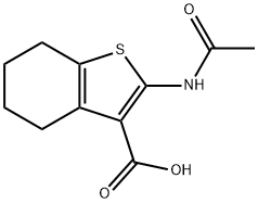 2-(乙酰基氨基)-4,5,6,7-四氢-1-苯并噻吩-3-羧酸,13130-43-3,结构式