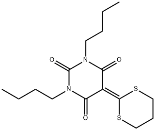 1,3-Dibutyl-5-[1,3]dithian-2-ylidene-pyriMidine-2,4,6-trione 化学構造式