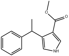 4-(1-苯基乙基)-1H-吡咯-3-甲酸甲酯 结构式