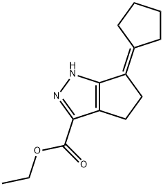 6-Cyclopentylidene-1,4,5,6-tetrahydro-cyclopentapyrazole-3-carboxylic acid 
ethyl ester Struktur