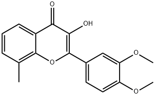 2-(3,4-DiMethoxyphenyl)-3-hydroxy-8-Methyl-4H-chroMen-4-one 化学構造式
