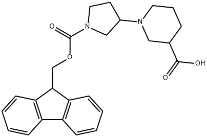 1-(1-(((9H-フルオレン-9-イル)メトキシ)カルボニル)ピロリジン-3-イル)-PIPERIDINE-3-CARBOXYLIC ACID 化学構造式