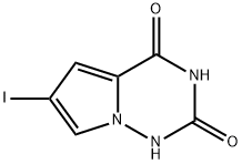 6-iodo-pyrrolo[2,1-f][1,2,4]triazin-2,4-dione,1313738-99-6,结构式