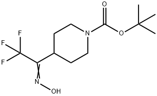 N1-BOC-4-(2,2,2-Trifluoro-1-(hydroxyiMino)ethyl)piperidine 化学構造式