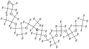 2,4,4,5,7,7,8,10,10,11,13,13,14,16,16,17,19,19,20,22,22,23,25,25,26,26,27,27,27-Nonacosafluoro-2,5,8,11,14,17,20,23-octakis(trifluoromethyl)-3,6,9,12,15,18,21,24-octaoxaheptacosanoic acid fluoride Struktur