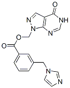 1-[[3-(1H-イミダゾール-1-イルメチル)ベンゾイルオキシ]メチル]-1H-ピラゾロ[3,4-d]ピリミジン-4(5H)-オン 化学構造式