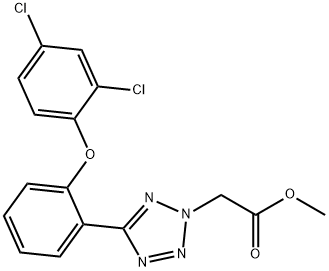 Methyl 2-[5-[2-(2,4-Dichlorophenoxy)phenyl]-2H-tetrazol-2-yl]acetate 化学構造式