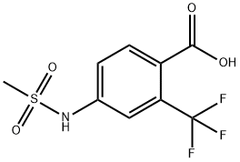 2-三氟甲基-4-甲磺酰氨基苯甲酸 结构式