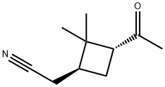 Cyclobutaneacetonitrile, 3-acetyl-2,2-dimethyl-, (1S-trans)- (9CI) 化学構造式