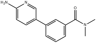 3-(6-アミノピリジン-3-イル)-N,N-ジメチルベンズアミド 化学構造式