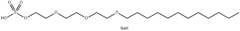 2-[2-[2-(ドデシルオキシ)エトキシ]エトキシ]エタノール硫酸ナトリウム 化学構造式