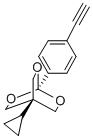 2,6,7-Trioxabicyclo(2.2.2)octane, 4-cyclopropyl-1-(4-ethynylphenyl)- Structure