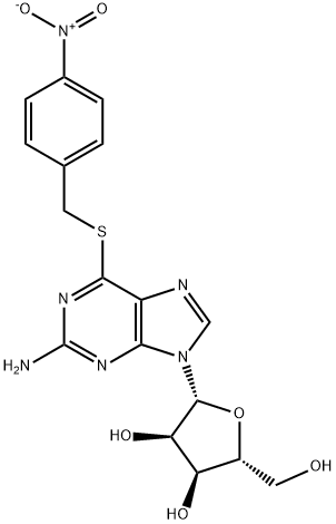6-(4-硝基苄硫醇)鸟苷, 13153-27-0, 结构式