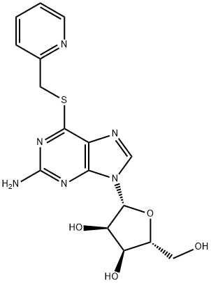 2-[2-amino-6-(pyridin-2-ylmethylsulfanyl)purin-9-yl]-5-(hydroxymethyl) oxolane-3,4-diol Structure