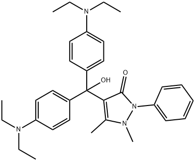 4-[Bis[4-(diethylamino)phenyl]hydroxymethyl]-1,2-dihydro-1,5-dimethyl-2-phenyl-3H-pyrazol-3-one Structure