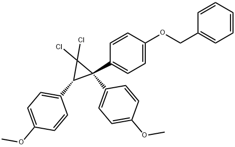 1,1-dichloro-2-(4-benzyloxyphenyl)-2,3-bis(4-methoxyphenyl)cyclopropane 结构式