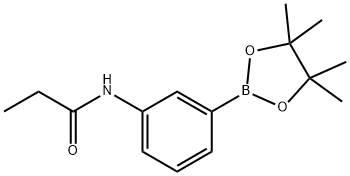 N-(3-(4,4,5,5-四甲基-1,3,2-二氧硼杂环戊烷-2-基)苯)丙酰胺, 1315571-00-6, 结构式
