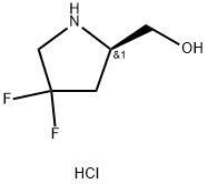 (R)-2-(ヒドロキシメチル)-4,4-ジフルオロピロリジン塩酸塩 化学構造式