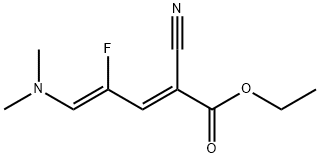2,4-Pentadienoic acid, 2-cyano-5-(dimethylamino)-4-fluoro-, ethyl ester, (2E,4Z)- 化学構造式