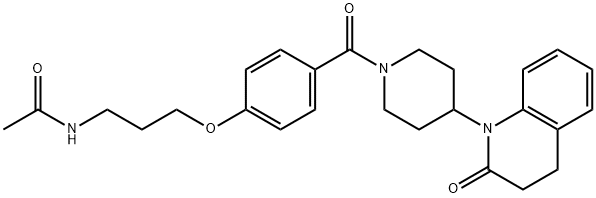 N-[3-[4-[[4-(3,4-二氢-2-氧代-1(2H)-喹啉基)-1-哌啶基]羰基]苯氧基]丙基]乙酰胺 结构式