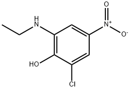6クロロ2（Nエチル）アミノ4ニトロフェノール 化学構造式