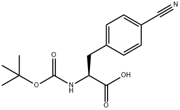N-(tert-ブトキシカルボニル)-4-シアノ-L-フェニルアラニン 化学構造式