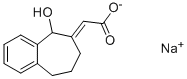 [(2,3,4,5-テトラヒドロ-1-ヒドロキシ-1H-ベンゾシクロヘプテン)-4-イリデン]酢酸 化学構造式